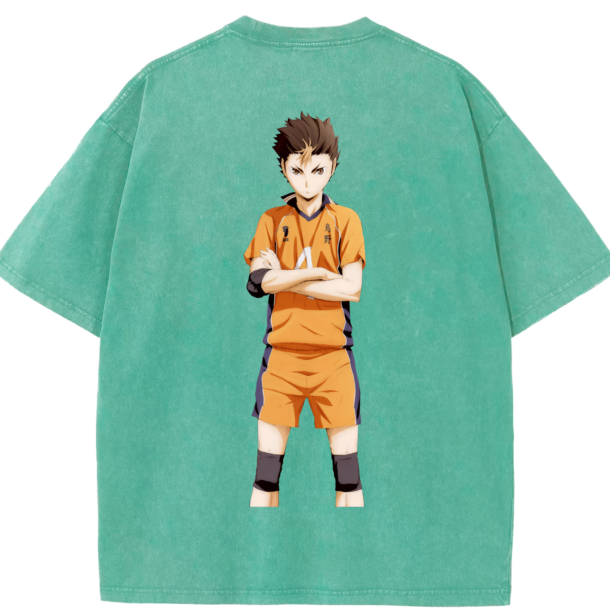 （画像用） ハイキュー!! Haikyu!! 綿100% ヴィンテージ風 半袖Tシャツ（背面プリント）